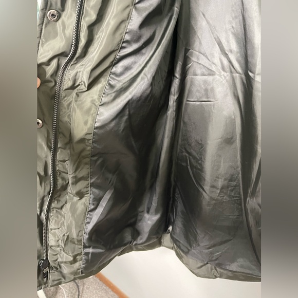 Michael Kors MK Size S Down Puffer Coat Removable Faux Fur Collar Olive Green - Picture 7 of 15